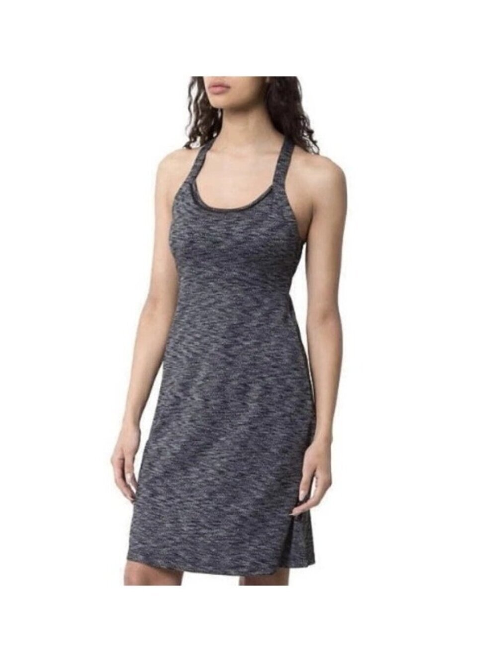MPG Mondetta Performance Women's L  Black Patterned Racerback Dress P0010